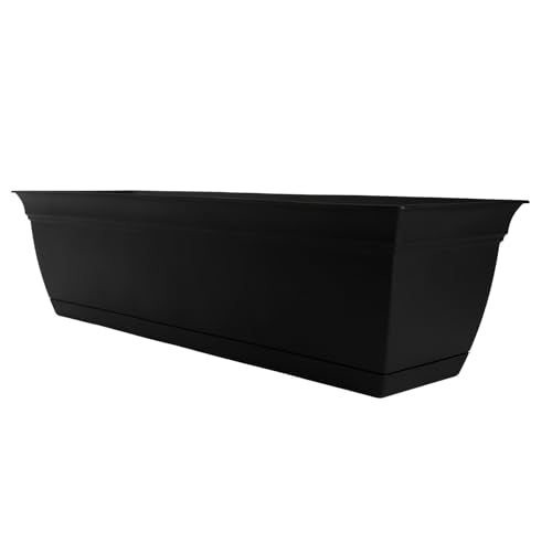 The HC Companies 24" Eclipse Plastic Window Box 7.76"x24"x6.57" in Black Color - color: Black, size: 24"