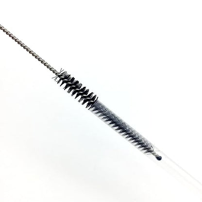 10 Piece Stainless Steel Straw Cleaning Brush Set - Durable Nylon Bristles - Multi-Size for Reusable Straws, Sippy Cups, and Narrow Neck Containers - color: Black