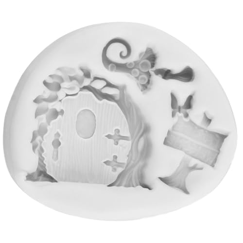 Fairy Garden Polymer Clay Mold Garden Door Silicone Molds Set of 5 | Flower Fairy Garden Wooden Door Resin Mold DIY Crafts Epoxy Resin Casting Polymer Clay Tools Craft Air Dry Jewelry Making - color: Style E