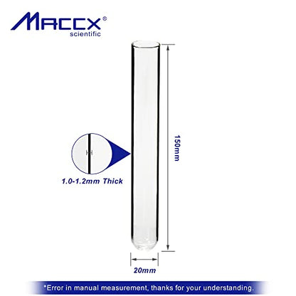 10ml Sturdy Glass Test Tubes, 16x100mm, Pack of 50, Borosilicate Glass Material, TTG016-050 - style: 50pcs of Vol.16ml(16x100mm)