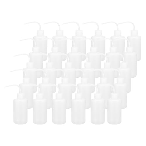 PATIKIL 250ml 8oz Succulent Eyelash Tattoo Wash Bottle, 30 Pcs Plastic Watering Squeeze Bottle Rinse Bottle for Plant Eyelash Extensions Irrigation Lab Gap Cleaning, Clear - color: Transparent
