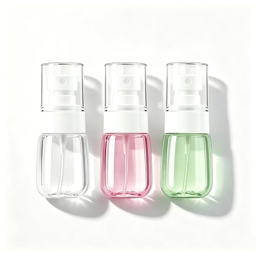 3 Pack Small Spray Bottles, Fine Mist Mini Travel Spray Bottle for Hair & Face, Leak Proof Empty Refillable Containers for Toiletries, Portable Plastic Spritzer for Cleaning & Essential Oils - size: 30ML