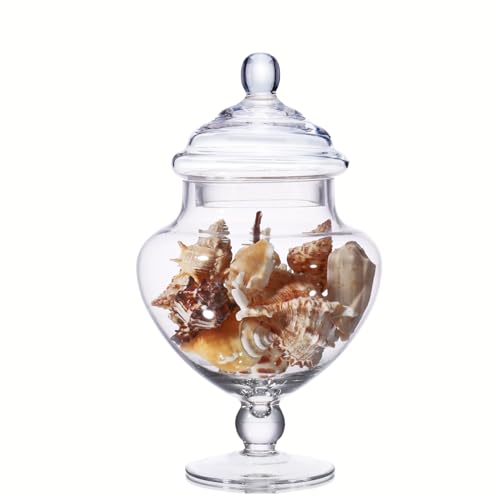 Stella Baic Small Heart-Shaped Glass Apothecary Jars with Lids, Clear, 28 Fl. Oz (9" H x 5" D), Perfect for Candy Buffet, Home Decor, Bathroom Storage, Wedding Party - size: 28 Ounces, style: Style A