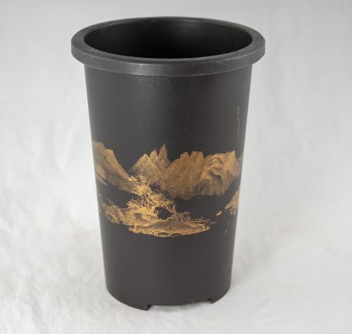 Yubonzai Heavy Duty Round Black Plastic Cascade Bonsai Training Pot, Orchid Planter 4.75" - 7" (4.75"x 4.75"x 6.75") - size: 4.75"x 4.75"x 6.75"