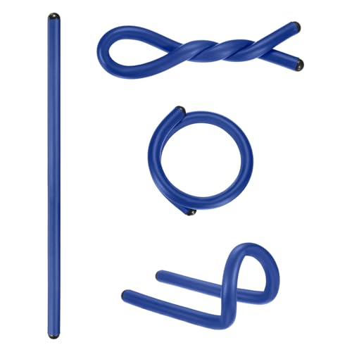 M METERXITY 4-Pack Twist Rubber Ties, 17-Inch EVA Foam Reusable Twist Ties for Organizing Bundling Cords/Wires/Cables, Bendable Rubber Tie Down Straps [Blue] - color: Blue