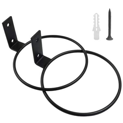 Piutouyar 5 Inch Wall Mounted Flower Pot Holder Ring Plant Hangers, 2 Pcs | Heavy Duty Metal Planter Hooks Bracket, For Hanging, For Garden, Indoor, Outdoor Use - size: 5 Inch