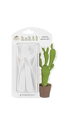 Mini Garden Hand Transplanting Set of 4 pc Succulent Cacti Cactus Tools Miniature Planting, Set for Fairy Garden, Potting, Houseplant, Bonsai Tools, Bonsai Kit, Shovel, Thong (Green) - color: Green