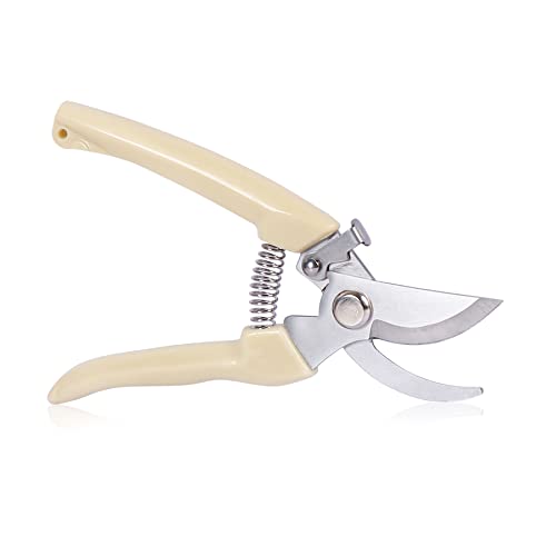 Garden Scissors for Plant, Tip Pruning Shears for Cutting Flowers, Trimming Plants, Bonsai and Fruits Picking (Bypass Blade Pruner) - style: 1 Pc-White