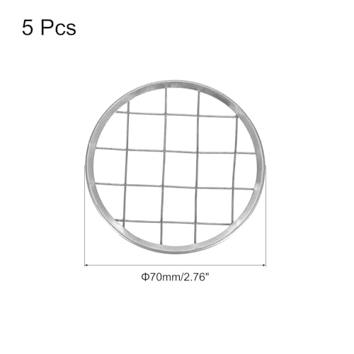 uxcell 5 Pcs Mason Jar Flower Insert Lid, 70mm Flower Grid Frog for Arrangement Vase, Mason Jar Flower Organizer Lids Insert for Mason Canning Jars Silver Tone - size: 70mm