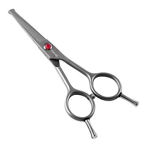 4.5" Straight Dog Scissors for Grooming Face and Paws with Safety Round Tip for Small Dogs Cats Face Paw Ears Trimmer Cat Grooming Scissors(4.5" Straight, Gray) - size: 4.5 inch, style: Straight Shears