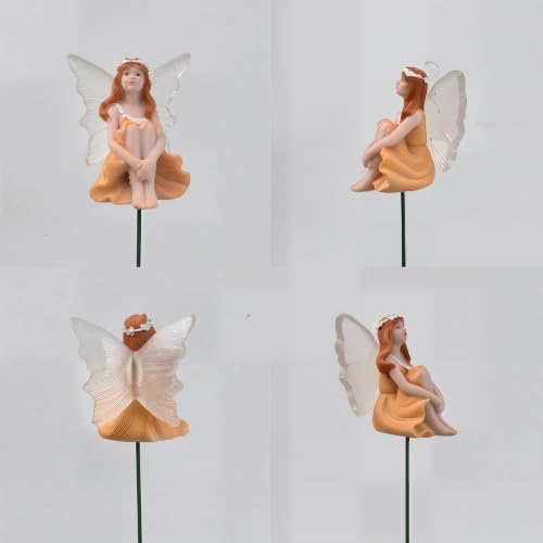 4 PCS Fairy Garden Decor Fairies, Glow in The Dark Yard Sculpture Lawn Ornament Mini Garden Art Outdoor Decor Accessories (4 Glow Fairy) - style: 4 Glow Fairy