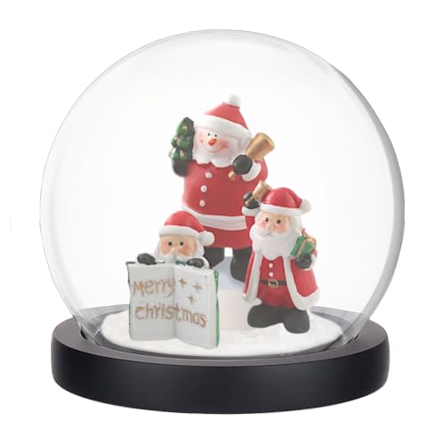 PH PandaHall Glass Display Cloche Dome 4.9x4.5 Inch Glass Display Showcase with Base Small Decorative Display Dome Snowglobe for Fairy Lights Plants Flower Display Beach Sand Halloween Xmas Decoration