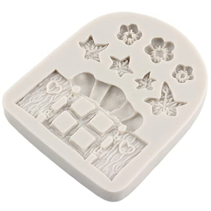 Sijiangmold Fairy Garden Door Silicone Mold Mushroom Fondant Mold Set of 5 - color: Style F