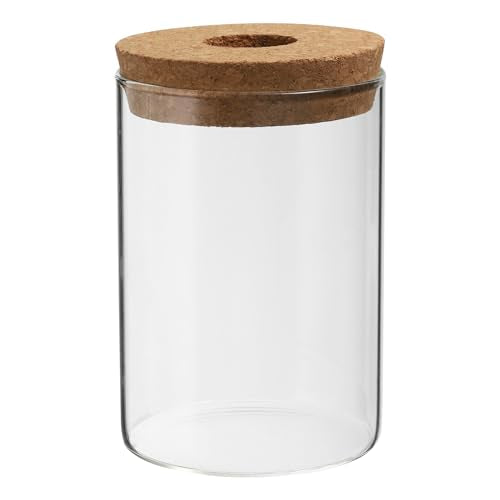 PATIKIL 4.7"x3.3" Plant Propagation Terrarium, Glass Cylinder Vase Desktop Glass Planter with Cork Stopper for Hydroponic Plants Centerpieces - size: 4.7"x3.3"