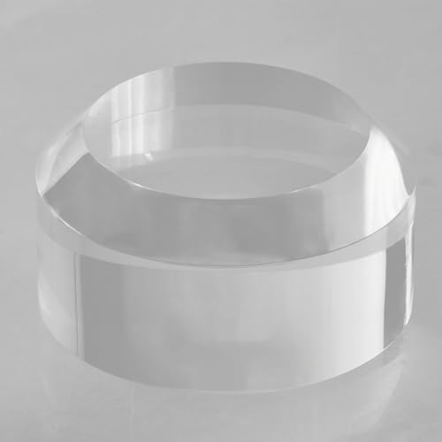 CiaoHER 2in Thickness Acrylic Disc Display Block Clear Polished Round Pedestal Stand Riser (4'' x 2'') - size: 4'' x 2''