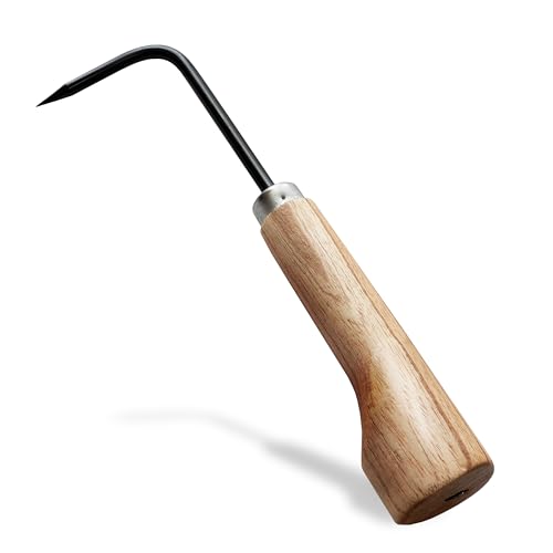 Garden Helper Single Claw Root Hook for Plants - Bonsai Repotting Tool - Heavy Duty Hardened Steel Blade with Ergonomic Wood Handle - style: Single Claw