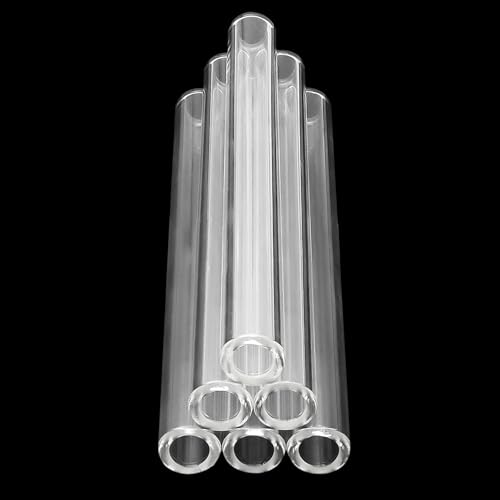 6 Pcs 5 Inches HZCPENG 12mm Diameter 2mm Thickness Borosilicate Glass Blowing Tubes, Transparent Glass Tubing for Glass Making - size: 5 inches