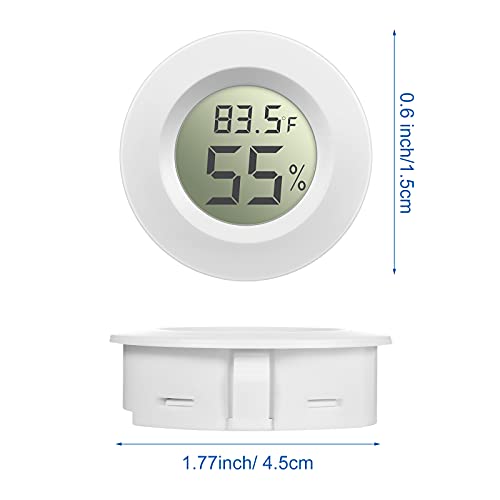 Weewooday 8 Pcs Mini Hygrometer Thermometer Digital LCD, Black, White | Monitor Indoor Outdoor Room, Humidity Meter Temperature Gauge for Greenhouse Garden Reptile Incubator Cellar,℉ or ℃ - size: Black, White