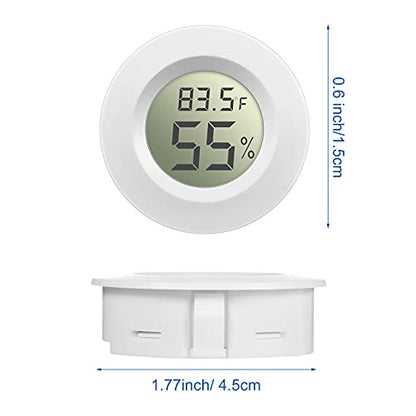 Weewooday 8 Pcs Mini Hygrometer Thermometer Digital LCD, Black, White | Monitor Indoor Outdoor Room, Humidity Meter Temperature Gauge for Greenhouse Garden Reptile Incubator Cellar,℉ or ℃ - size: Black, White