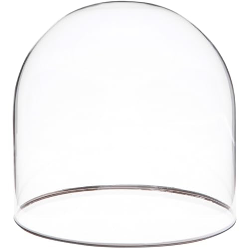 Plymor 5.5" x 5.5" Glass Display Dome Cloche with Silver Rim (no Base) - size: 5.5" x 5.5"