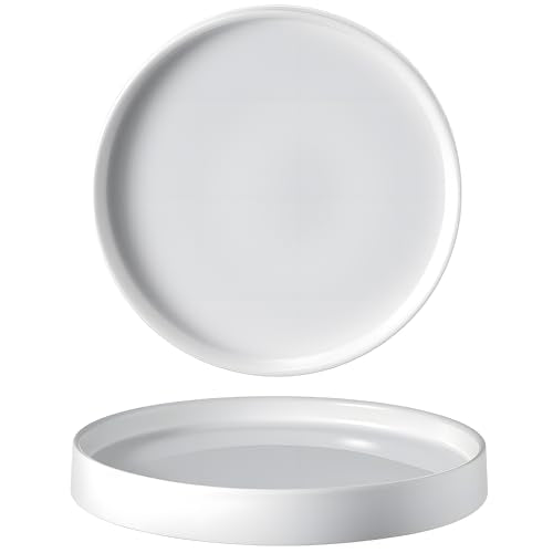 Ceramic Plant Saucer 6.5 Inch 2 Pack White, Fits Pot Base Under 6 Inch | Sturdy, Leak-Proof, Indoor Outdoor Planter Base, Plant Pot Tray Plate for Flower Pots to Catch Water Drip & Drainage - size: 6.5in 2pack