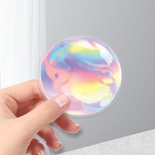 50Pcs Bubble Stickers, Waterproof PET 3D Holographic Bubble Stickers for Kids Teens Adults, Cute Iridescent Soap Bubble Decals for Water Bottles Laptops, Scrapbook, Party Gifts for Lovers - color: Transparent Bubble Stickers