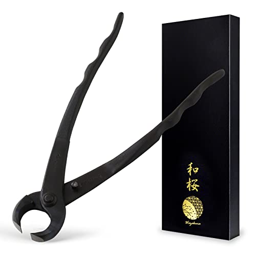 Wazakura Hand Forged Bonsai Tree Trunk Splitter, Made in Japan 210mm(8.25inch), Branch Cutter Japanese Garden Tool - 210mm(8.25inch), Black