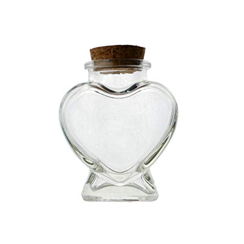 FJNATINH Heart Glass Bottle with Cork Stopper, 50ml (Love Shape) - style: Love Bottle