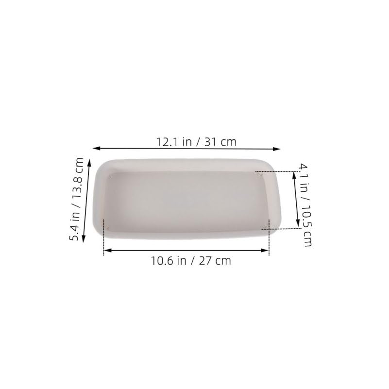 Healeved 3pcs Plastic Flowerpot Trays Rectangular Plant Saucer Elegant Square Plant Water Plate Bonsai Water Trays - size: 31.00X10.50X2.80CM