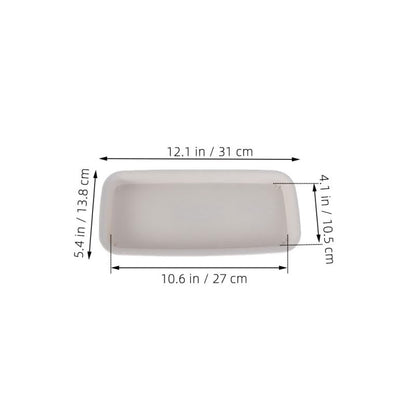 Healeved 3pcs Plastic Flowerpot Trays Rectangular Plant Saucer Elegant Square Plant Water Plate Bonsai Water Trays - size: 31.00X10.50X2.80CM
