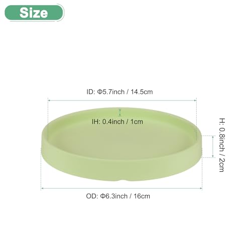 M METERXITY Ceramic Plant Saucer, 6.3 Inch Plant Water Catcher Tray, Plant Pot Saucers for Indoor/Outdoor Plants/Flower Drainage Drip Water Tray [Round Matcha Green] - color: Matcha Green