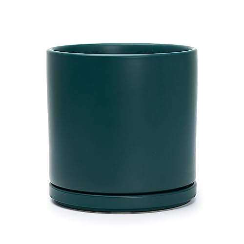 D'vine Dev 8 Inch Ceramic Planter Pot, Teal, 94-O-D-9 - color: Teal, size: Medium