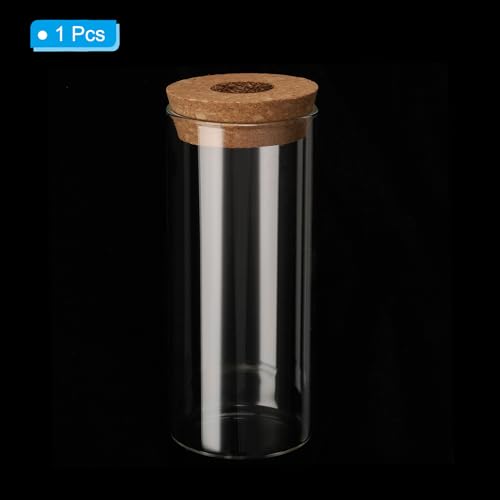 PATIKIL 7.9"x2.6" Plant Propagation Terrarium, Glass Cylinder Vase Desktop Glass Planter with Cork Stopper for Hydroponic Plants Centerpieces - size: 18.6 Ounces