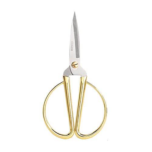 5 Inch All Stainless Steel Sewing Scissors, Sharp Tailor Scissors for Embroidery, Sewing, Craft, DIY Art Work & Daily Use for Home Office School Gold - color: Gold, size: 5"