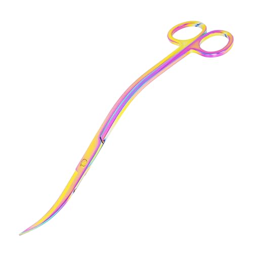 Mandala Crafts Rainbow 10" Wave Aquarium Scissors for Fish Tanks Terrariums - color: Rainbow Wave Scissors, size: 10 Inches