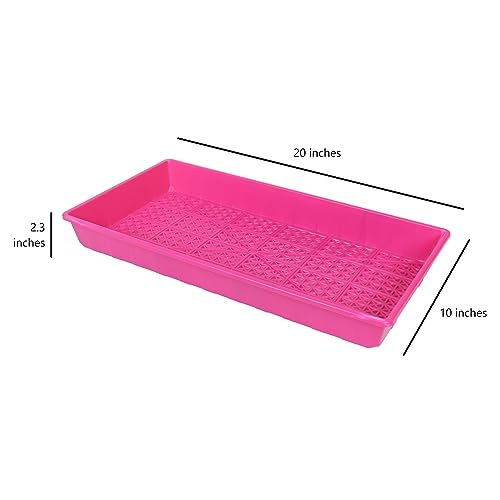 SUNPACK 10" x 20" Heavy Duty Mesh Plastic Seed Starting Tray, Magenta, 2.3" (Pack of 10) - Ensures Water Drainage and Aeration, Perfect for Greenhouses or Indoor Gardening - color: Magenta