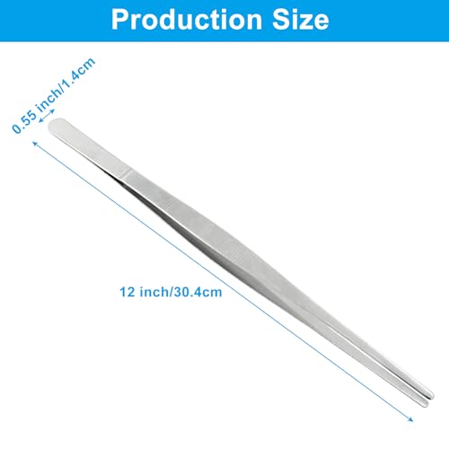 12 Inch Kitchen Tweezers Tongs, 2Pcs - size: 12" Point Tip