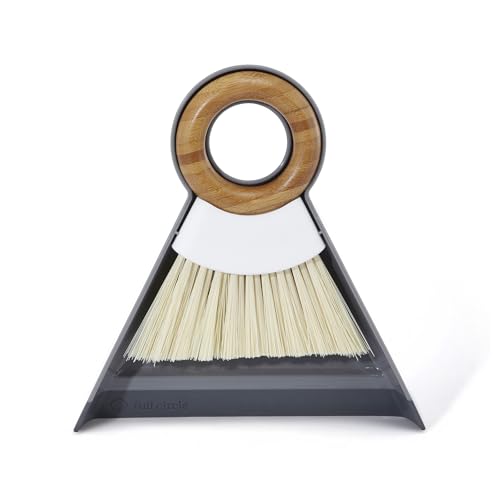 Full Circle Tiny Team, Mini Compact Brush & Dustpan Set, White - color: White