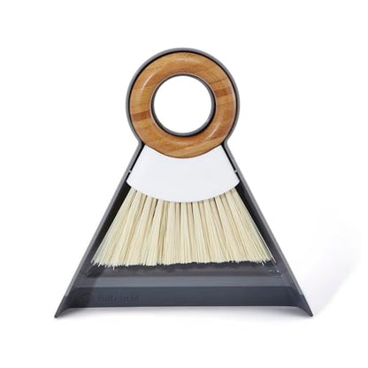 Full Circle Tiny Team, Mini Compact Brush & Dustpan Set, White - color: White