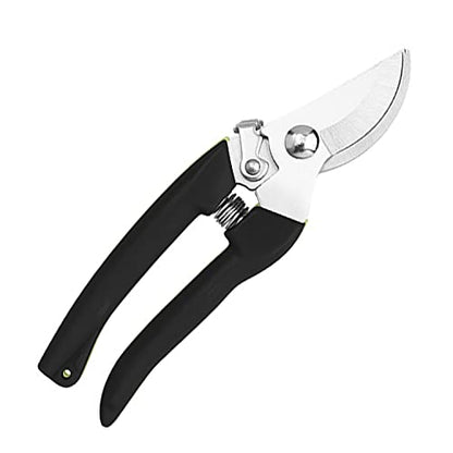 Curve Gardening Scissor with Sharp Stainless Steel Blade Garden Shears for Cutting Flowers Trimming Plants of Yard Florist Flower Rose Herb Hedge Bonsai and Fruits Picking (Black Handle) - style: Black Handle
