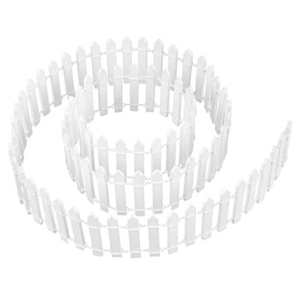 Prsildan 40 Inches Miniature Fairy Garden Fence, DIY Wood Picket Fence Mini Ornament - color: White One Pack