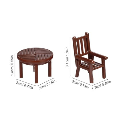 TOYANDONA Mini Table Chair Set 4 Sets Dollhouse Furniture Miniature Table and Chairs for Playhouse Decor Doll House Accessories Mini House Living Room Model 0.78 X 0.78 X 0.55 in