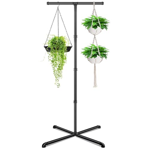 Plant Hanger Indoor, Hanging Plant Stand Heavy Duty Metal Standing Plant Hanger with 4 Hooks Hanging Plant Holder Hanging Planter for Indoor Plants Bedroom Living Room Balcony
