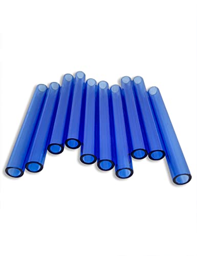 4 Inch Blue Borosilicate Glass Tubes, 10 Pack, 12mm OD, 2mm Wall Tubing - color: Blue, size: 4 Inch