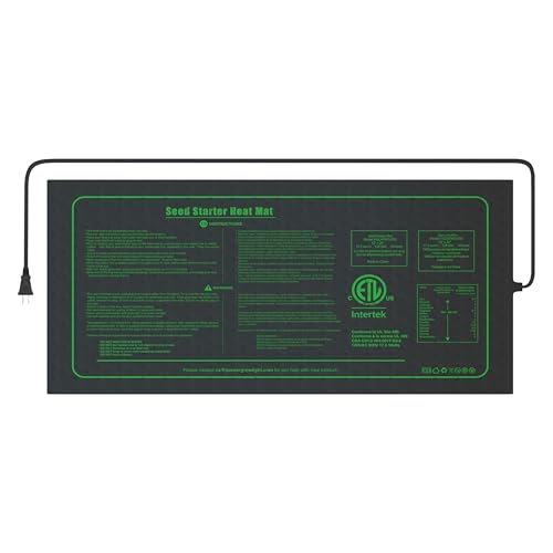 iPower Upgrade 10" x 20" Durable Waterproof Seedling Heat Mat with ETL Certified, Warm Hydroponic Heating Pad for Germination, Indoor Gardening, Brewing and Seed Starting - size: 10" x 20", style: 1 Pack