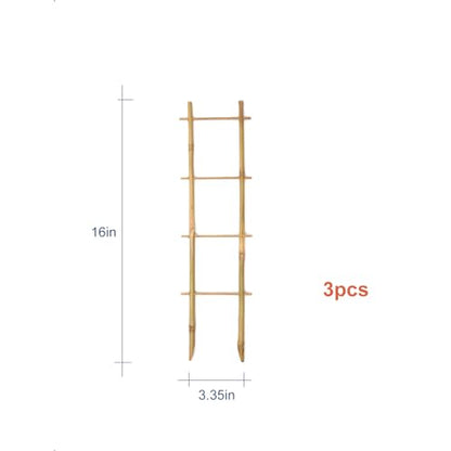 COLOtime 3Pack Bamboo Trellis 16 Inch Ladder Shaped Small Plant Trellis for Indoor Potted Plants Climbing Monstera Orchid Vine Hoya Houseplant - size: Ladder shaped, 3 Pack