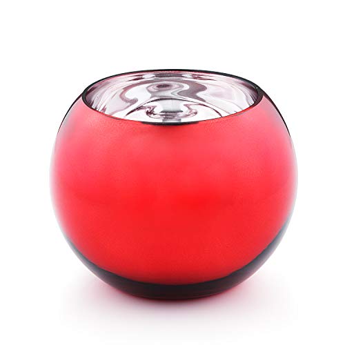 WGV Bowl Glass Vase Bulk, Diameter 8", Height 6", Open Width 5", (Multiple Choices) Red Bubble Planter Fish Bowl for Wedding Event Home Decor, 12 Pieces (VBW0008RD) - color: Red, size: 8"D 1 Case