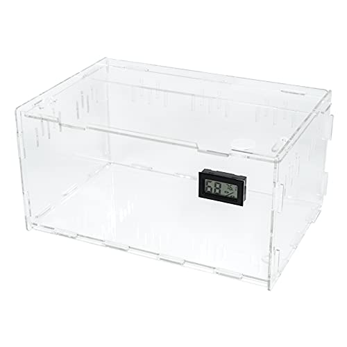 BETAZOOER Large Acrylic Reptile Terrarium Breeding Tank 15.3"x9.7"x7.6" - size: Large