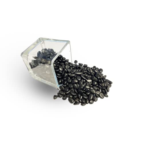 WGV Mini Black Pebbles Stone, 24 lbs Decorative Ornamental Crushed Rock Gravel, Accent Vase Filler for Landscaping, Succlents, Aquarium and Terrarium, Crafting for Home Decor, 24 Plastic Bags - color: Mini Natural Black, size: 24 lbs