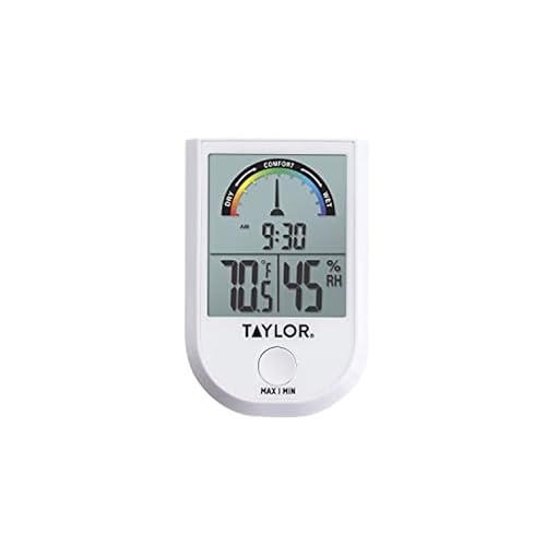 Taylor Digital Indoor Thermometer and Humidity Monitor with Color Comfort - color: White, style: Single Display